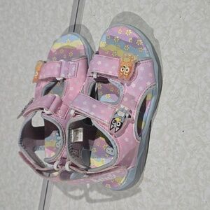 Bluey Charming Pink Kids Velco  Sandals with BLUEY‎  Cartoon Accents Size 10